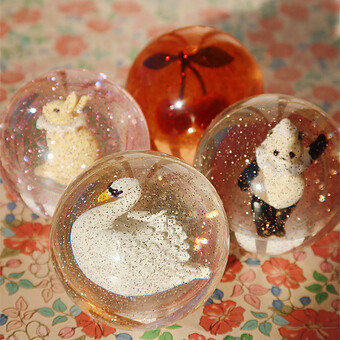 Lot de 2 Balles Rebondissantes - Lapin et Panda