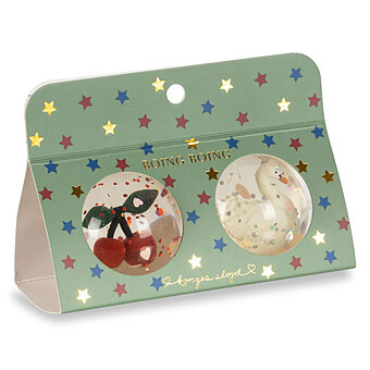 Lot de 2 Balles Rebondissantes - Cerise et Cygne