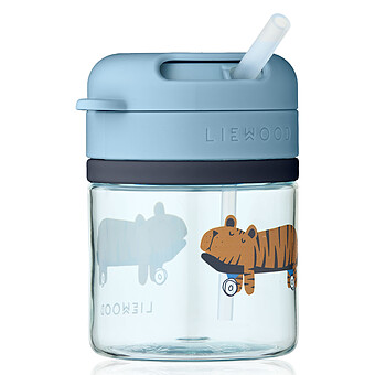 Verre avec Paille Pavia Fun Beach Blue - 280 ml