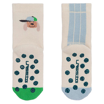 Lot de 2 Paires de Chaussettes Antidérapantes Chien - 23/26