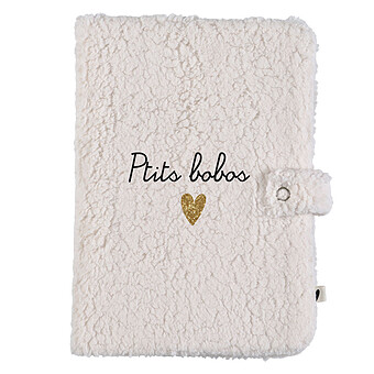 Protège-carnet de Santé - Moumoute Ecru Ptits Bobos Coeur Or
