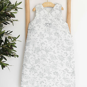 Gigoteuse Mi-saison Toile de Jouy Gris Clair - 6/18 Mois
