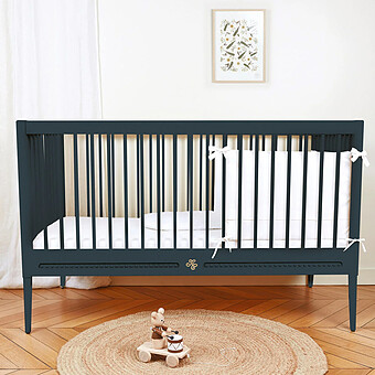 Lit Bébé Evolutif Gustavienne Bleu Profond - 70 x 140 cm