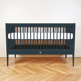 Lit Bébé Evolutif Gustavienne Bleu Profond - 70 x 140 cm