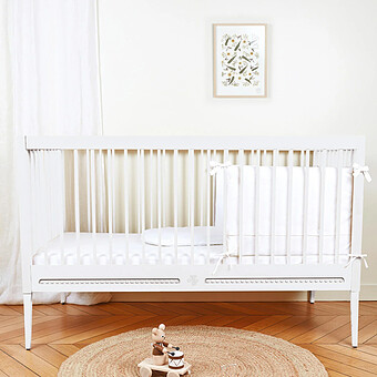 Lit Bébé Evolutif Gustavienne Blanc - 70 x 140 cm