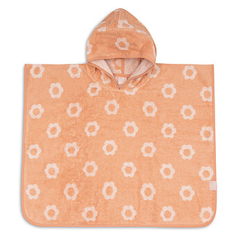 Poncho de Bain Eponge Jacquard Réversible - Flower Blush