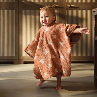 Poncho de Bain Eponge Jacquard Réversible - Sun Light Terra