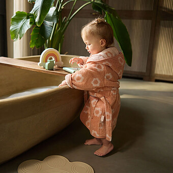 Peignoir de Bain Eponge Jacquard Flower Blush - 1/2 Ans