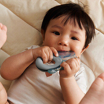 Lot de 2 Anneaux de Dentition Rafraîchissants Rita Eléphant - Sandy / Dove Blue 