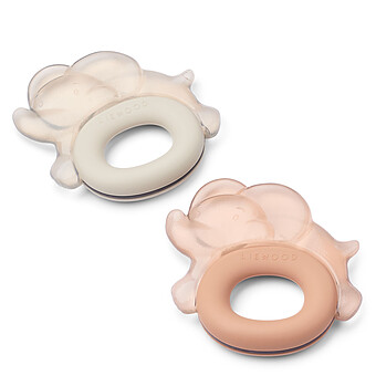 Lot de 2 Anneaux de Dentition Rafraîchissants Rita Eléphant - Pale Tuscany / Sandy