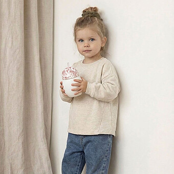 Tasse avec Paille Lestée Coconut Toile de Jouy Terracotta - 240 ml