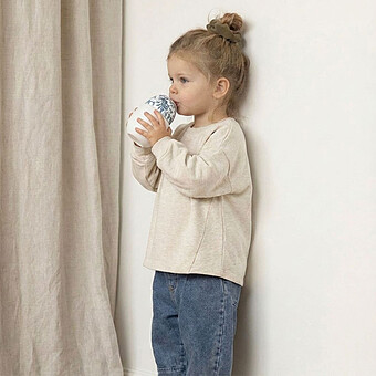 Tasse avec Paille Lestée Coconut Toile de Jouy Bleu - 240 ml 