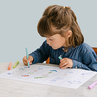 Set de Table à Colorier Réversible et ses 3 Feutres - Chiffres