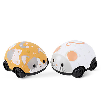Lot de 2 Véhicules à Friction Zoomies - Chat et Souris