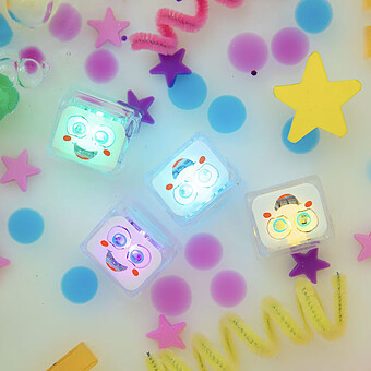 Lot de 4 Cubes Lumineux - Party Blanc