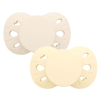 Lot de 2 Sucettes Anatomiques Essentielle Jaune et Beige - 6/18 Mois