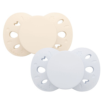 Lot de 2 Sucettes Anatomiques Essentielle Bleu et Beige - 6/18 Mois