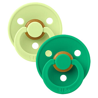 Lot de 2 Sucettes Rondes Colour Matcha & Cactus - 6/18 Mois