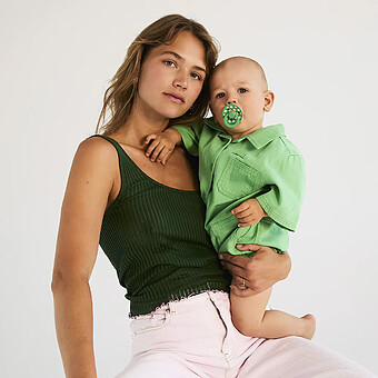 Lot de 2 Sucettes Rondes Bibs Studio Polka Petal & Cactus - 6/18 Mois