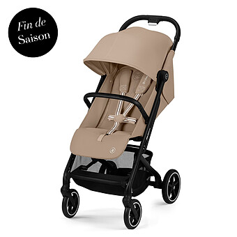 Poussette Citadine Ultra-compacte Beezy Châssis Black - Almond Beige