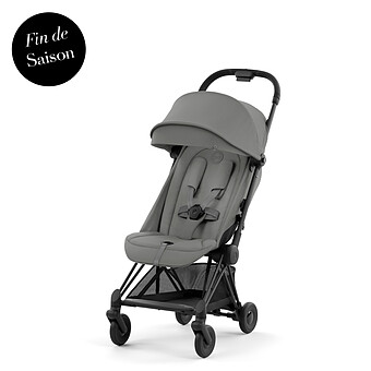 Poussette Ultra-compacte Coya Châssis Matt Black - Mirage Grey