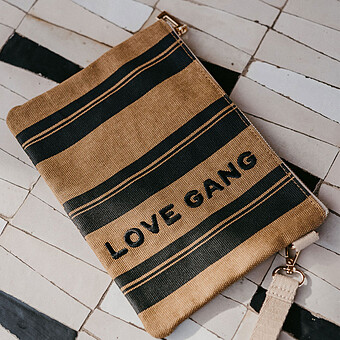 Pochette Kira - Love Gang Rayures Camel