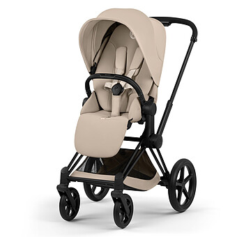 Pack Poussette Priam Comfort Matt Black + Nacelle - Cozy Beige