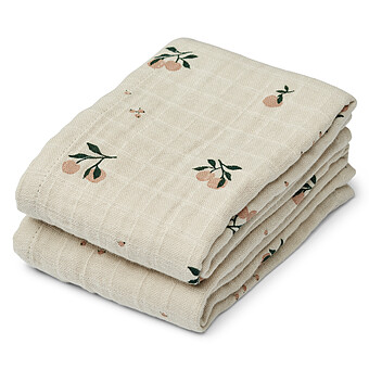 Lot de 2 Langes Lewis - Peach Sea Shell