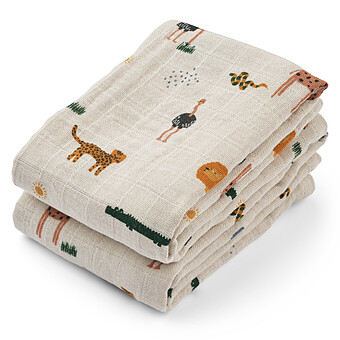 Lot de 2 Langes Lewis - Safary Sandy Mix