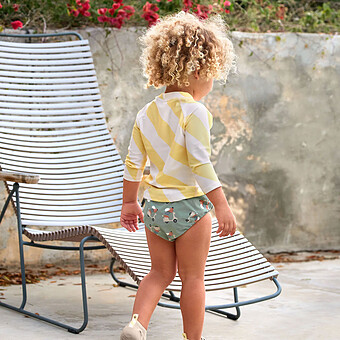 Maillot de Bain Couche Scooter Chien Vert - 12/18 Mois