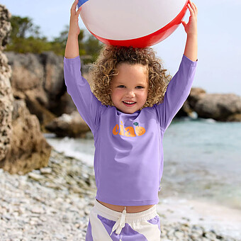 T-shirt Anti-UV Manches Longues Violet - 2/3 Ans