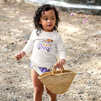 T-shirt Anti-UV Manches Longues Camion de Glace Sel Marin - 7/12 Mois