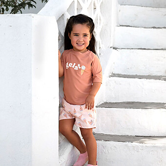 T-shirt Anti-UV Manches Courtes Terre - 3/6 Mois  