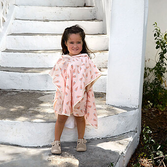Poncho de Plage Ice Cream Rose Pâle - 12/36 Mois  