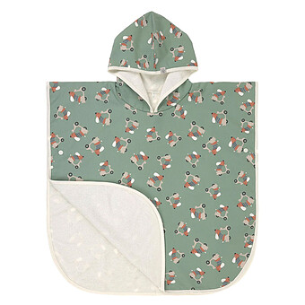 Poncho de Plage Scooter Chien Vert - 12/36 Mois 