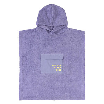 Poncho Surf en Terry Violet - 3/6 Ans