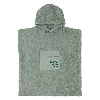 Poncho Surf en Terry Vert - 3/6 Ans