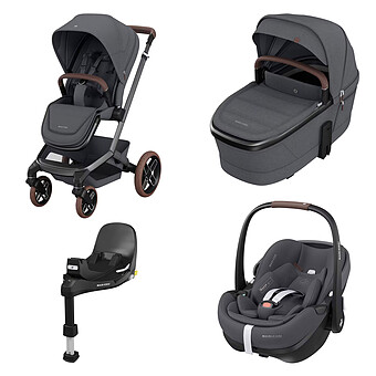 Poussette Trio Fame - Siège Auto Pebble 360 Pro² i-Size Groupe 0+ - Nacelle Fame - Twillic Graphite