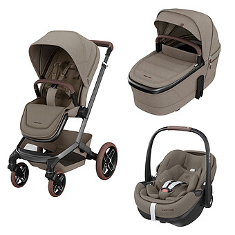 Poussette Trio Fame - Siège Auto Pebble 360 Pro² i-Size Groupe 0+ - Nacelle Fame -Twillic Truffle