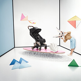 Poussette Ultra-compacte Coyä Style Châssis Matt Black - Off White