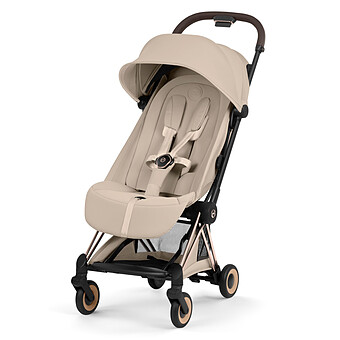 Poussette Ultra-compacte Coyä Style Châssis Rosegold - Cozy Beige