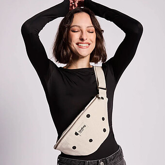 Sac Banane Olivia - Pois Ecru