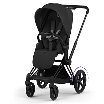 Pack Poussette e-Priam Confort Matt Black + Nacelle - Sepia Black