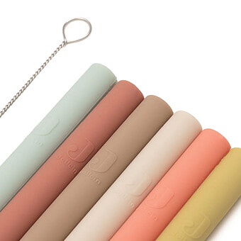 Lot de 6 Pailles en Silicone - Multicolore 