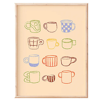 Affiche Les Tasses - 40 x 30 cm