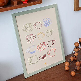 Affiche Les Tasses - 40 x 30 cm