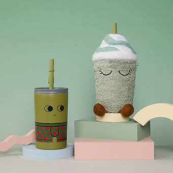 Mug Isotherme à Paille Peluche Fuzzie - Mimi le Milkshake