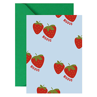 Carte Bisous Fraise