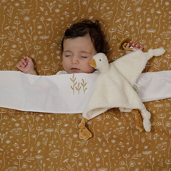 Drap de Lit Bébé Wild Flowers Ochre Brodé - 110 x 140 cm 