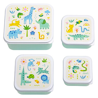 Lot de 4 Boîtes à Goûter - Jungle